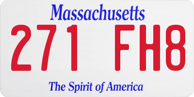 MA license plate 271FH8