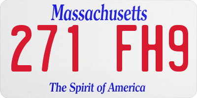 MA license plate 271FH9