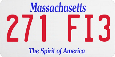 MA license plate 271FI3