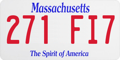 MA license plate 271FI7