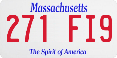 MA license plate 271FI9