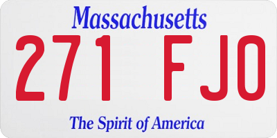 MA license plate 271FJ0