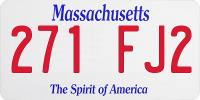 MA license plate 271FJ2