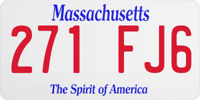 MA license plate 271FJ6