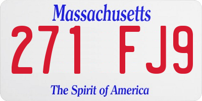 MA license plate 271FJ9