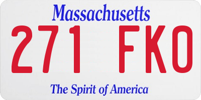 MA license plate 271FK0