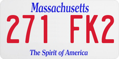 MA license plate 271FK2