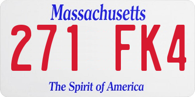 MA license plate 271FK4