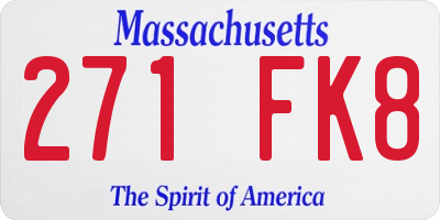 MA license plate 271FK8
