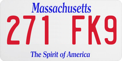 MA license plate 271FK9