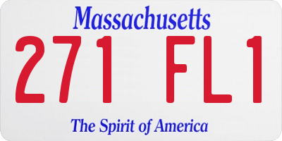 MA license plate 271FL1