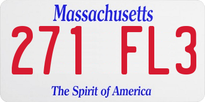 MA license plate 271FL3