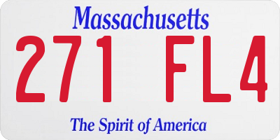 MA license plate 271FL4