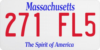 MA license plate 271FL5