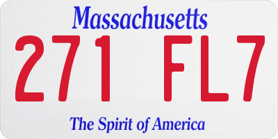 MA license plate 271FL7