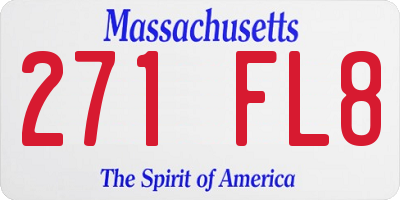 MA license plate 271FL8