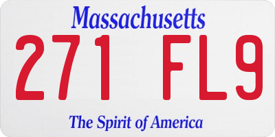 MA license plate 271FL9