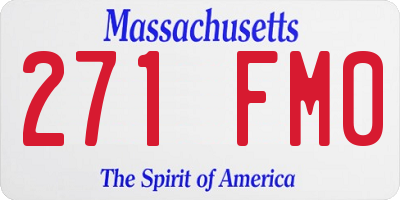 MA license plate 271FM0