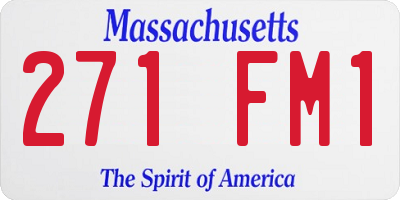 MA license plate 271FM1