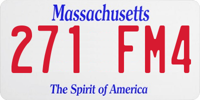 MA license plate 271FM4
