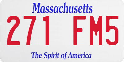 MA license plate 271FM5