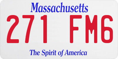 MA license plate 271FM6