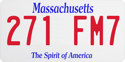 MA license plate 271FM7