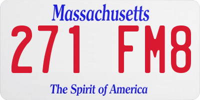 MA license plate 271FM8
