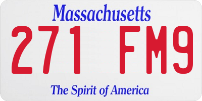 MA license plate 271FM9