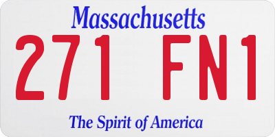 MA license plate 271FN1