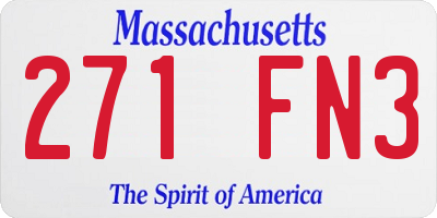 MA license plate 271FN3