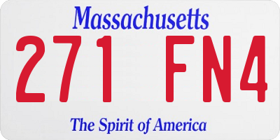 MA license plate 271FN4