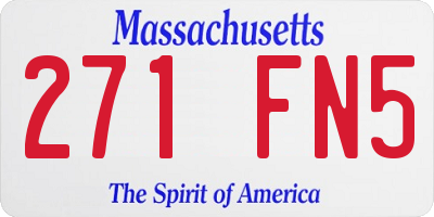 MA license plate 271FN5