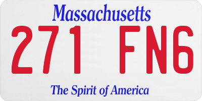 MA license plate 271FN6