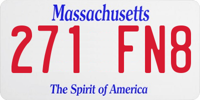 MA license plate 271FN8