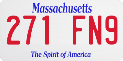 MA license plate 271FN9