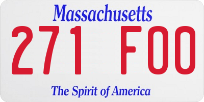 MA license plate 271FO0