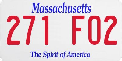 MA license plate 271FO2