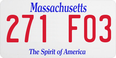 MA license plate 271FO3