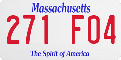 MA license plate 271FO4