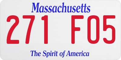 MA license plate 271FO5