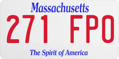 MA license plate 271FP0
