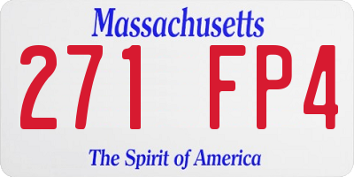 MA license plate 271FP4