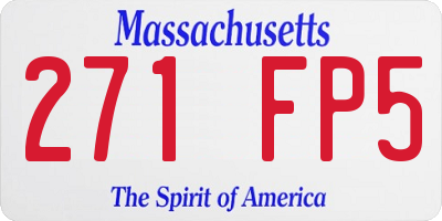 MA license plate 271FP5