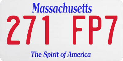 MA license plate 271FP7