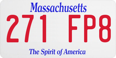 MA license plate 271FP8