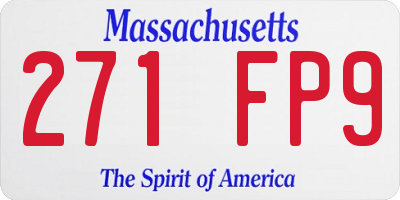 MA license plate 271FP9