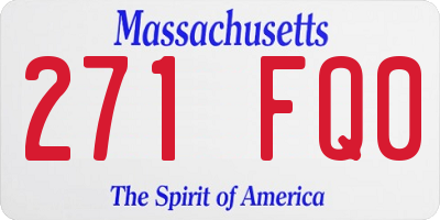 MA license plate 271FQ0