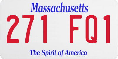 MA license plate 271FQ1