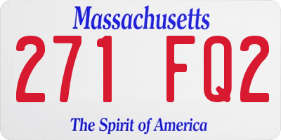 MA license plate 271FQ2